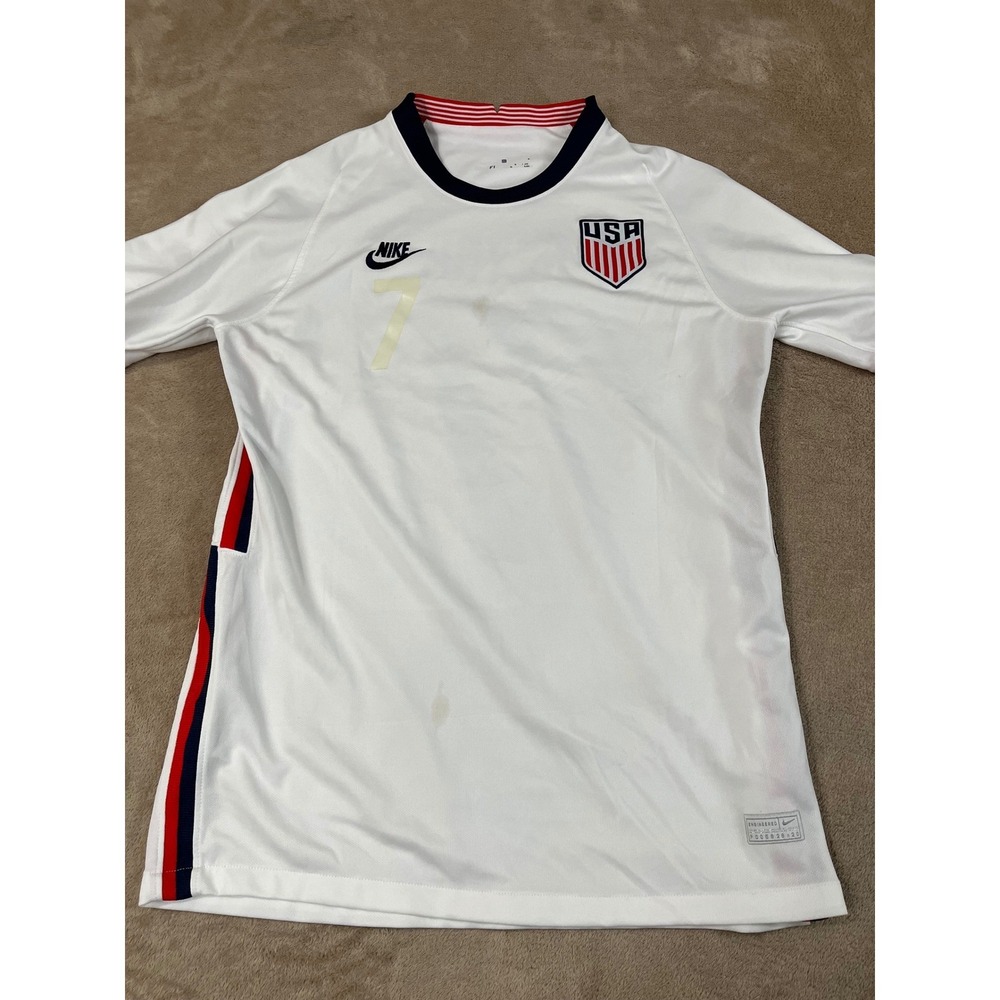 Nike 2020 USA Soccer Jersey Men's L White Dri Fit Reyna S/S GOOD